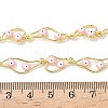 Brass Enamel Evil Eye Link Chain Necklaces NJEW-G183-01G-8