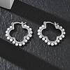 Brass Hoop Earrings for Women EJEW-A168-15P-1
