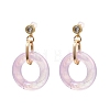 Ring Shape Transparent Acrylic Dangle Stud Earrings EJEW-JE04189-M-4
