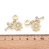 Brass Micro Pave Clear Cubic Zirconia European Dangle Charms KK-T080-45G-3