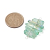 4Pcs 4 Colors Dyed Natural Quartz Crystal Copper Wire Wrapped Connector Charms PALLOY-TA00107-2