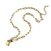 304 Stainless Steel Lock Pendant Paperclip Chain Necklaces for Women Men LS-NJEW-Q028-07G-2