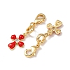 Cross Brass Micro Pave Cubic Zirconia and Enamel Pendant Decoration KK-T083-01E-G-2