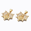 Brass Micro Pave clear Cubic Zirconia Pendants ZIRC-N039-165-NF-3