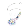 Glass Flower Hanging Suncatchers HJEW-C009-01A-2