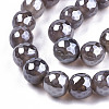 Electroplate Natural Agate Beads Strands G-T131-55-30-3