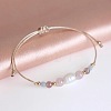 Natural Gemstone & Imitation Pearl Beaded Bracelet UH6167-1