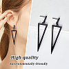 3 Pairs 3 Colors Alloy Hollow Out Triangle Dangle Stud Earrings for Women EJEW-AN0003-03-3