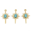 Synthetic Turquoise Sun Pendants STAS-I325-140A-G-1