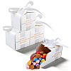 Gold Stamping For You White Paper Candy Boxes with Ribbon CON-WH0043-302C-1