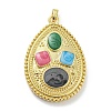 Rack Plating Brass Enamel Pendants KK-Q804-25G-2