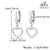 S925 Sterling Silver Hollow Heart Hoop Earrings FJ4331-2-3