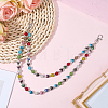 1Pc Polymer Clay Rhinestone Disc Ball and Round Acrylic Beaded Double Layer Pants Chains AJEW-BM0001-27-4