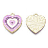 Rack Plating Light Gold Alloy Enamel Pendants ENAM-Q444-014N-RS-2