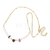 Natural Amethyst Chip and Rice Natural Pearl Beaded Necklaces GG-CBA3297-15G-G-4