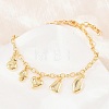 Brass Charm Bracelets BJEW-F545-01B-G-5