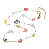 Colorful Glass Nuggets Link Chain Necklaces NJEW-H041-03G-1