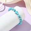 Synthetic Turquoise & Natural Carnelian & Obsidian & Dyed Malaysia Jade Beaded Stretch Bracelets for Women BJEW-JB14051-02-2
