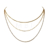 Unisex 304 Stainless Steel 3 Layer Necklaces for Women Men NJEW-P357-02G-2