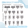 190Pcs 19 Styles Tibetan Style Alloy Tube Bails FIND-ME0004-24-2