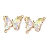 Brass Pave Faceted Glass Connector Charms FIND-Z020-04P-1