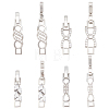 8Pcs 4 Styles Rack Plating Brass Clear Cubic Zirconia Watch Band Clasps KK-BC0009-76P-1