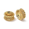 Flower Brass Clear Cubic Zirconia European Beads KK-D228-24G-1
