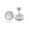 304 Stainless Steel Stud Earrings EJEW-H367-11P-2