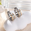 Sand Flash 304 Stainless Steel Hoop Earrings for Women EJEW-M001-23GP-4