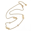 304 Stainless Steel Clear Cubic Zirconia Infinity Link Chain Necklaces for Women NJEW-C069-01G-4