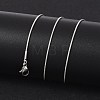 Tarnish Resistant Classic Plain 304 Stainless Steel Mens Womens Snake Chain Necklaces STAS-M174-018P-B-4
