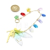 Brass & Transparent Epoxy Resin Fairy Pendant Decoration HJEW-JM02635-01-3