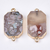 Natural Cherry Blossom Agate Links connectors G-S344-103B-2