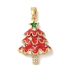 Christmas Brass Micro Pave Cubic Zirconia Pendants KK-K305-07A-01-1