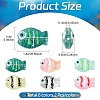 12Pcs 6 Colors Transparent Glass Beads LAMP-YW0004-22-2