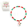 Christmas 304 Stainless Steel Enamel Charm Bracelets UB9806-11-1