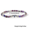 Dyed Natural Purple Imperial Jasper Round Beaded Stretch Bracelets LS-EV1340-1-2