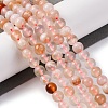 Natural Cherry Blossom Agate Beads Strands G-B130-6mm-02-2