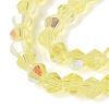 AB Color Plated Transparent Glass Beads Strands GLAA-G127-01-02A-4