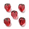 Transparent Glass Enamel Beads Strawberry LAMP-V001-05C-1