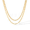 Stainless Steel Double Layer Necklaces for Women PW-WG2F46D-03-1