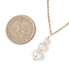 White Round Shell PearlBeaded Pendant 304 Stainless Steel Cable Chain Necklaces for Women NJEW-JN05795-3