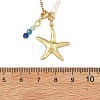 Stainless Steel with Natural Mixed Gemstone Pendant Necklaces NJEW-JN06652-4