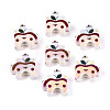 UV Plating Opaque Printed Acrylic European Beads OACR-N153-06B-1
