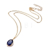Natural Lapis Lazuli Wire Wrapped Pendant Necklaces NJEW-JN03080-03-2