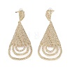 Brass Micro Pave Cubic Zirconia Stud Earrings EJEW-B046-13G-1