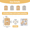 8Pcs Brass Pave Clear Cubic Zirconia Box Clasps KK-DC0002-92-2