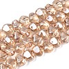 Electroplate Transparent Glass Beads Strands EGLA-Q133-01A-2