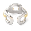 Brass Cable Chain Shape Open Cuff Rings for Women RJEW-B062-15GP-3