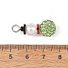 Christmas Handmade Polymer Clay with Rhinestone Pendants PALLOY-JF06037-01-3